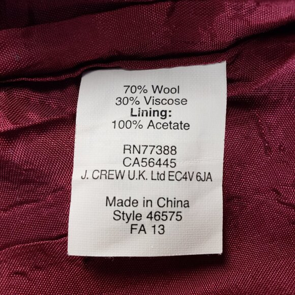 J Crew The Pencil Skirt 8 Burgundy Red Wool Skirt PERFECT FOR CHRISTMAS - Picture 10 of 10